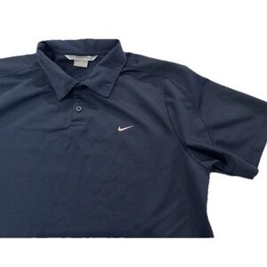 NIKE Dri-Fit Golf Polo Men XL Navy Blue Short Sleeve Shirt RN# 56323 CA# 05553